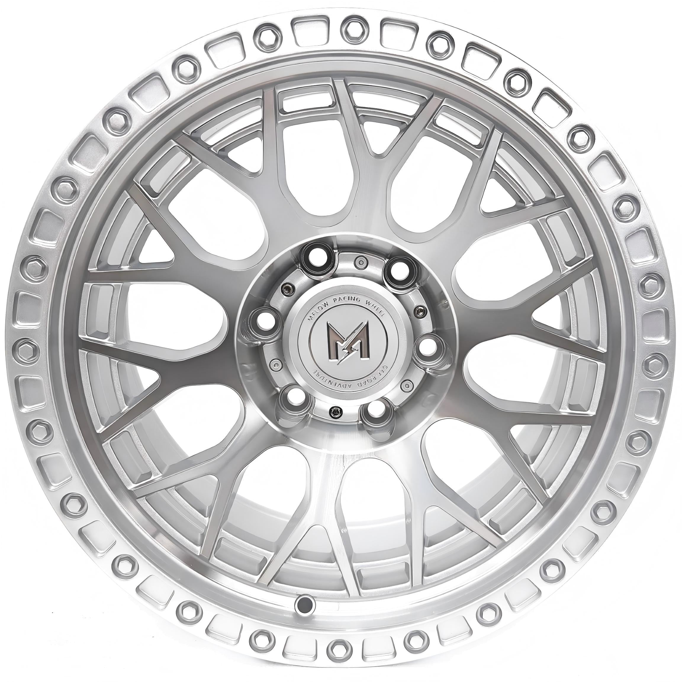 MFlow Racing MF002 Off-Road Flow Form Wheels | 17" | 5x127, 6x135, 6x1 - Machined Silver