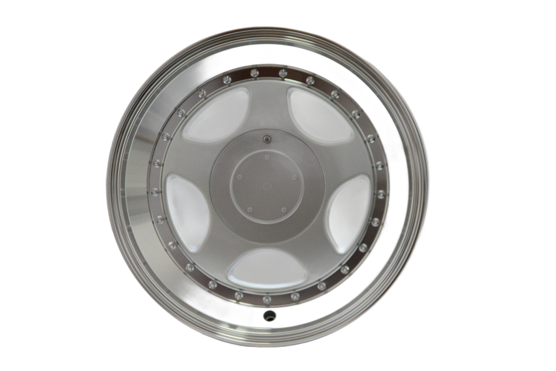 X163 Silver Machined Lip 15"-17" Aftermarket Wheels