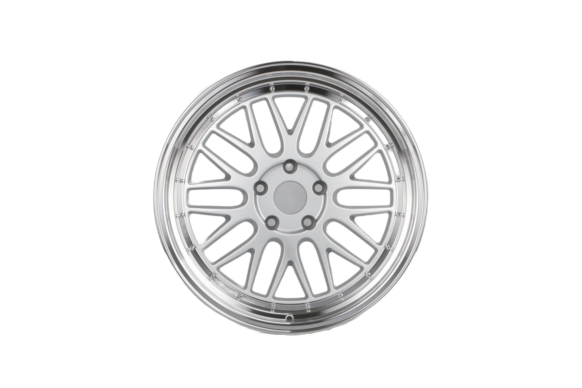 Silver Machined Lip with Silver Rivet Aftermarket Wheels & R